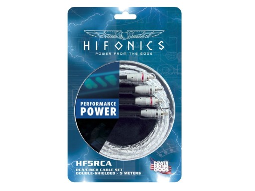 Hifonics HF5RCA przewód ekranowany RCA-RCA CINCH -CINCH 5m do wzmacniacza