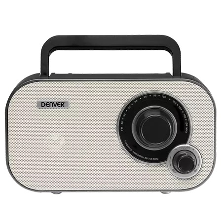 Radio FM z analogowym strojeniem Denver biały