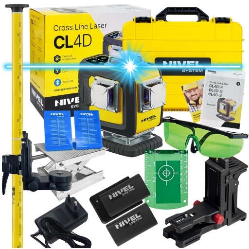 LASER NIEBIESKI NIVEL SYSTEM CL4D-B + TYCZKA