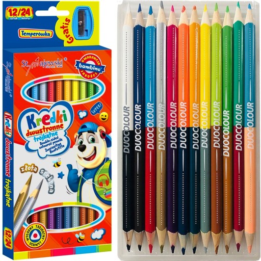 BAMBINO KREDKI TRÓJKĄTNE DWUSTRONNE 12/24 KOLORY
