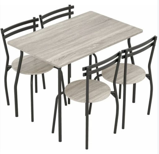 Komplet Nowoczesny stół prostokątny z 4 krzesłami do jadalni 107 x 68 cm