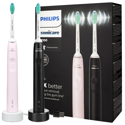 PHILIPS SONICARE HX3675/15 SZCZOTECZKA SONICZNA DO ZĘBÓW DWUPAK PINK BLACK