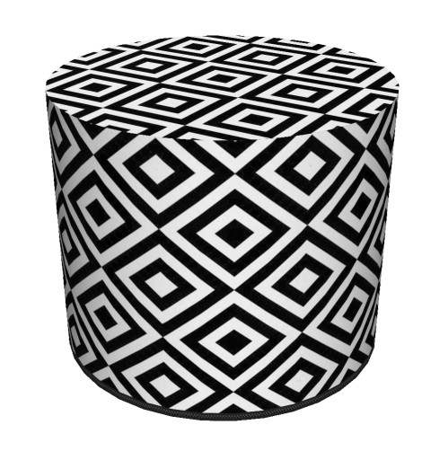 Pufa BERTONI pufy walec, lekka, stabilna z nadrukiem - Diamond