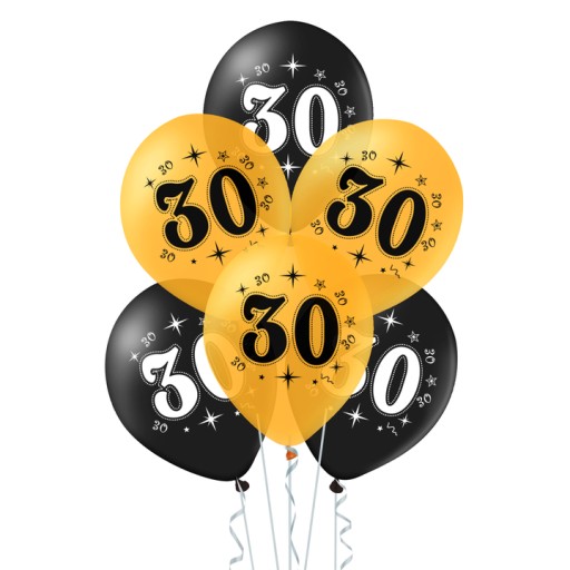 Balony gumowe 30 lat urodziny 10 szt