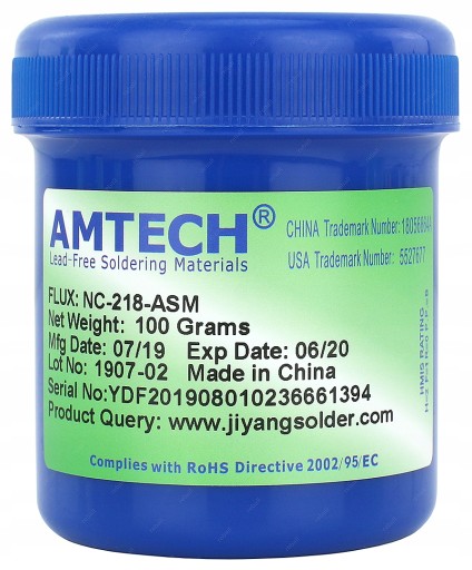 FLUX TOPNIK PASTA SMD BGA AMTECH NC-218-ASM 100g