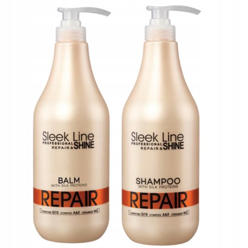 SZAMPON 1L + BALSAM 1L REPAIR STAPIZ SLEEK LINE