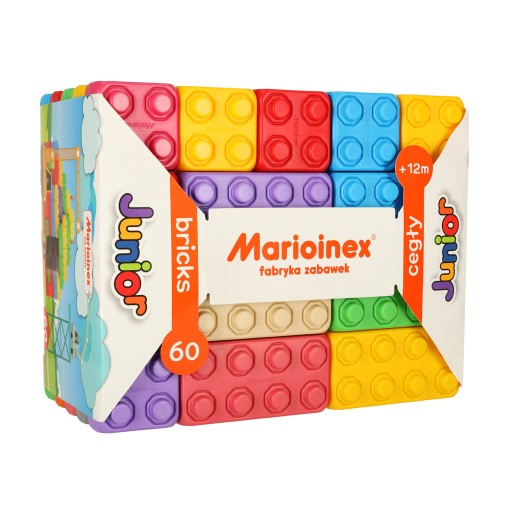 KLOCKI DO BUDOWANIA PUZZLE CEGIEŁKI DZIECIĘCE 60EL