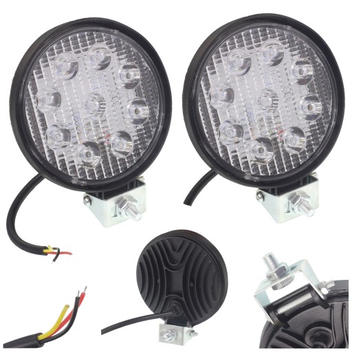 LAMPA ROBOCZA 9 LED halogen 12V 24V IP67 E9 x2