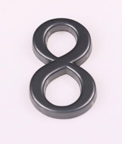 Cyfra 8 srebrny na drzwi samoprzylepna metal 50 mm