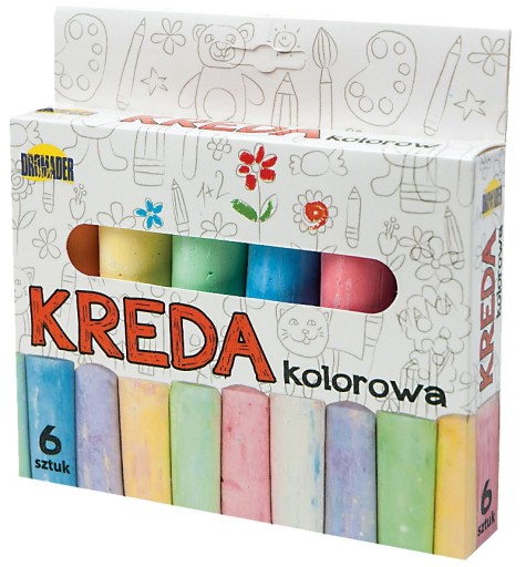 KOLOROWA GRUBA KREDA CHODNIKOWA DROMADER 6 SZT