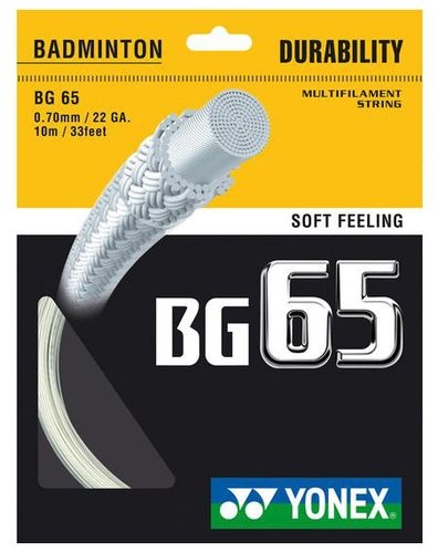 NACIĄG DO BADMINTONA YONEX BG 65 WHITE 10 M