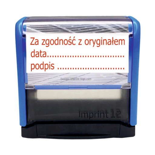 Pieczątka ZA ZGODNOŚĆ Z ORYGINAŁEM data podpis Trodat Imprint 8911