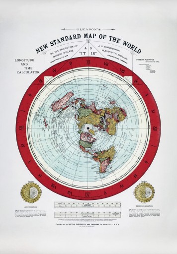 Płaska ziemia Mapa Świata / New standard map of the world Gleason - 91x61cm