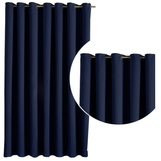 GRUBA ZASŁONA BLACKOUT 200x250 wys. granatowy