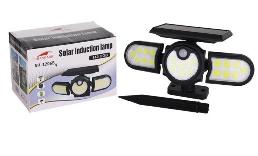 Lampa Solarna z czujnikiem ruchu 140 COB Lampa elewacyjna Lampa ogrodowa
