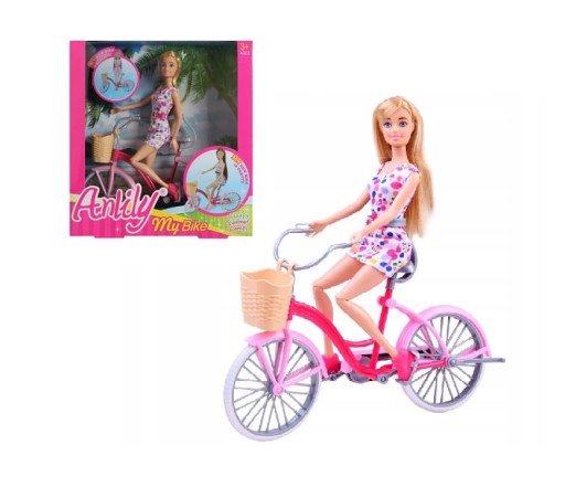 Lalka Laleczka Anlily na rowerze blondynka 30 cm