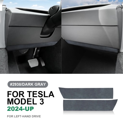 Naklejka ochronna z włoskiego zamszu na wykończenie panelu przyrządów do modelu Tesla