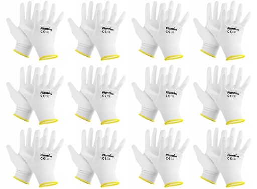 RĘKAWICE x12par OCHRONNE RĘKAWICZKI POWLEKANE ROBOCZE OGRODOWE BUDOWA R. 9