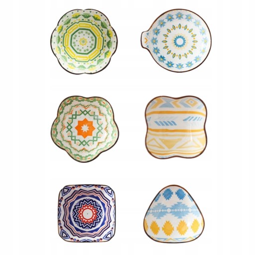 6 szt CERAMICZNE MISECZKI DO PRZEKĄSEK SOSÓW DIPÓW
