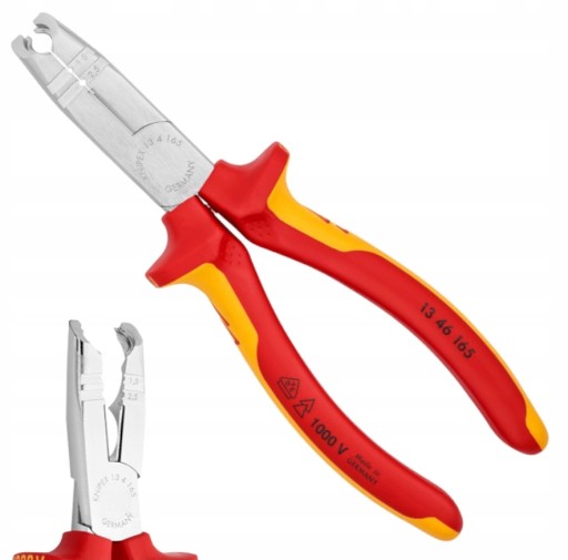 Szczypce Ściągacz Izolacji Izolowane dla Elektryka 1kV VDE KNIPEX 13 46 165