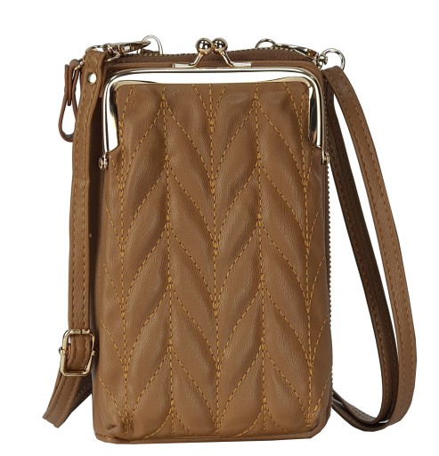 MINI MAŁA TOREBKA TELEFON ETUI PORTFEL BRĄZ CAMEL