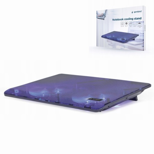 CHŁODZĄCA PODSTAWKA POD LAPTOPA PODKŁADKA Z WENTYLATORAMI 15.6'' z LED
