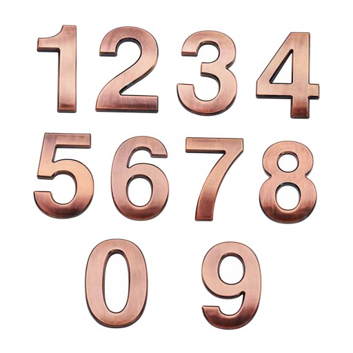 10Pcs Mailbox Numbers 3 Door numbers of Bronze