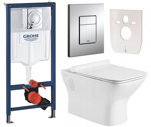 6w1 stelaż wc GROHE zestaw podtynkowy+MISKA RIMLES