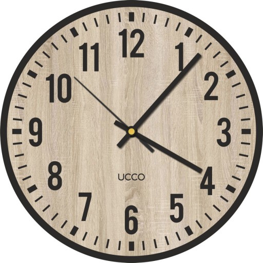 Zegar ścienny Dąb Sonoma 30cm cichy Drewniany loft