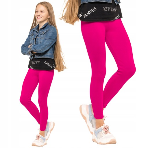 DZIEWCZĘCE LEGGINSY OCIEPLANE GETRY RÓŻOWE 104