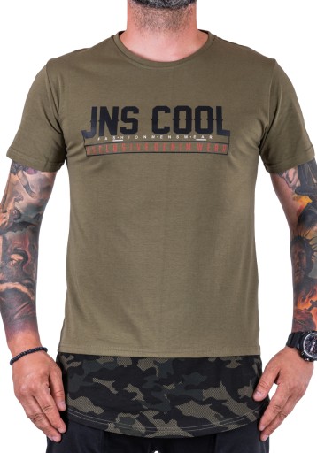 Khaki T-SHIRT elementy moro TENAS r. S