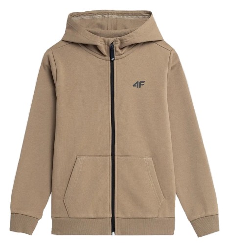 4F BLUZA CHŁOPIĘCA DRESOWA ROZPINANA TSWSM627 122 BEŻ