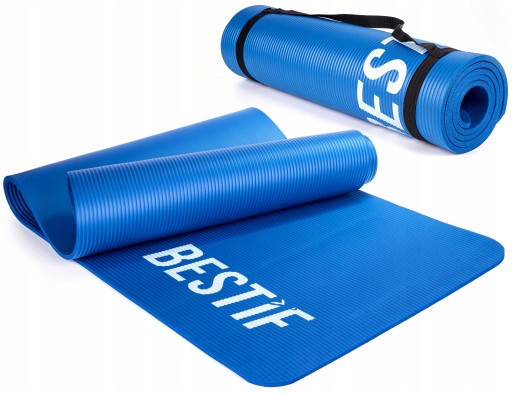 MATA DO ĆWICZEŃ BESTIF FITNESS NBR JOGI GRUBA KARIMATA GIMNASTYCZNA 1cm