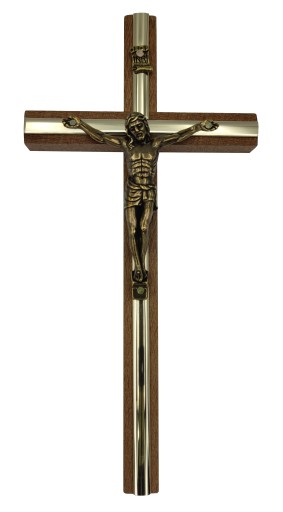 DREWNIANY KRZYŻ Z JEZUSEM NA ŚCIANĘ 20 CM WISZĄCY