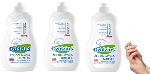 Dzidziuś Żel Płyn do Butelek Smoczków 3x500ml 3PAK