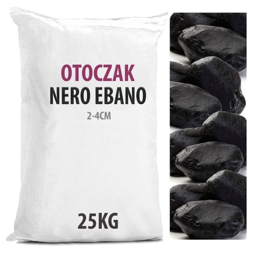 Czarne Kamienie Ogrodowe NERO EBANO 2-4cm 25KG