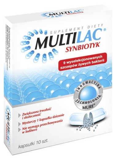 Multilac x 10 kapsułek, symbiotyk, probiotyk