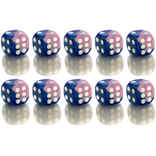 ZESTAW 10 KOSTEK K6 RPG ZDERZENIE ŚWIATÓW KOŚĆ SZEŚCIOŚCIENNA 1,6 CM