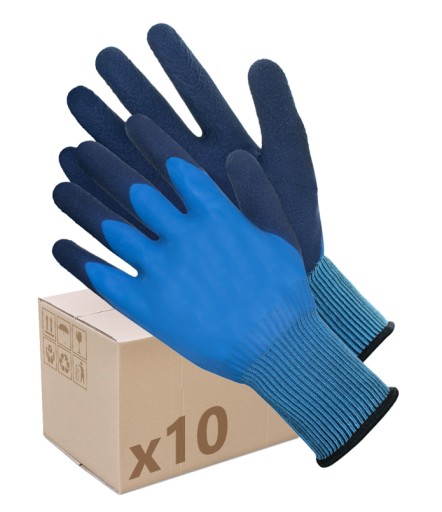 Rękawice Robocze LATEKSOWE WODOODPORNE Spieniony Latex PIANKA 2 Bi FOAM x10