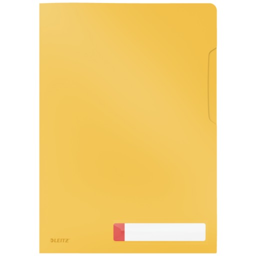 Folder A4 z kieszonką na etykietę LEITZ Cosy żółty