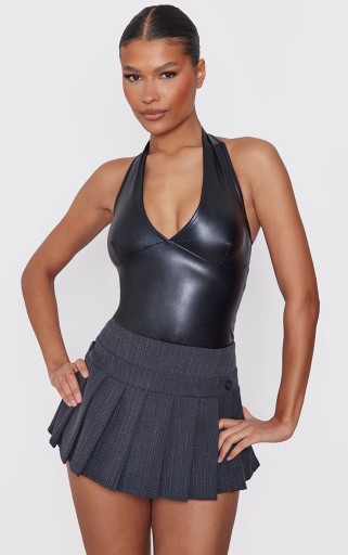 PRETTYLITTLETHING CZARNE BODY NA RAMIĄCZKACH R.36 C549103