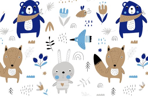 Pielucha Flanelowa 60x80 Leśne Niebieskie