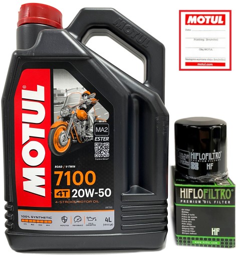 Olej MOTUL 7100 4T 20W50 4L + FILTR OLEJU HIFLO