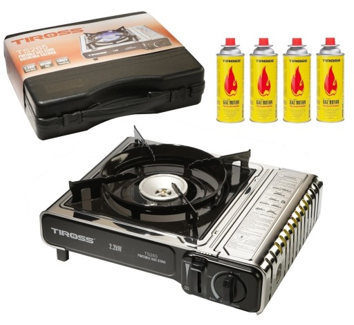 TURYSTYCZNA KUCHENKA GAZOWA TIROSS inox + 4xGAZ