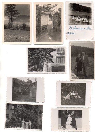 Zestaw 9 fotografii - Szczyrk, Karpacz,Połczyn Zdrój, Bocheniec lata 40-50