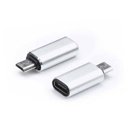 ADAPTER ŁADOWARKI Z USB TYP-C na MICRO USB srebrny