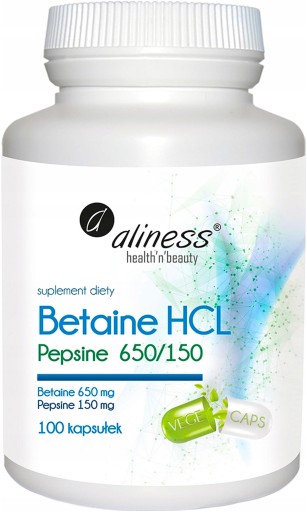 ALINESS BETAINA + PEPSYNA 100kap ENZYMY TRAWIENNE