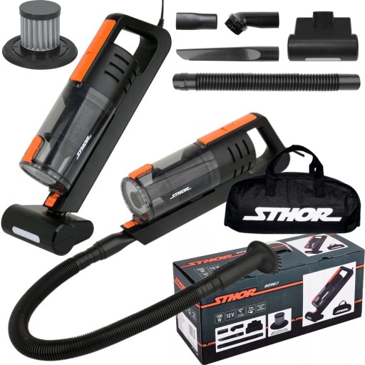 STHOR ODKURZACZ SAMOCHODOWY BEZWORKOWY MOCNY TURBOSZCZOTKA 5,5kPa 12V 82967