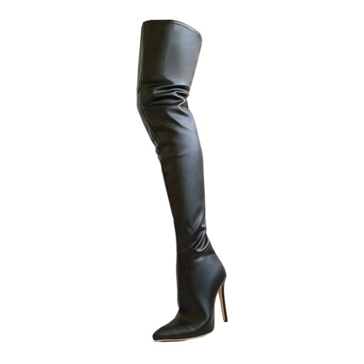 Casualowe kozaki za kolano Winter Zipper 38 czarne