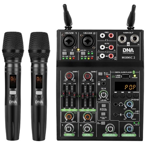 DNA MIXMIC 2 mikser audio USB Bluetooth + mikrofony bezprzewodowe zestaw